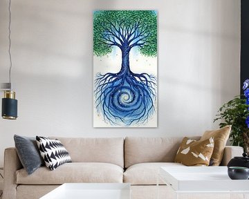 Kosmischer Baum des Lebens - Mystisches Universum Wurzeln und Äste Wandkunst Poster