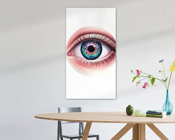 Kosmische Augen Vision: Vibrant Nebula Iris Wall Poster | Psychedelic detaillierte Kunstdruck