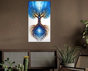 Celestial Tree of Life – Cosmic Roots and Stars Wall Art Poster by Creative On Site