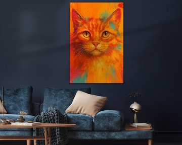 Chat roux expressif sur Hille Bouma