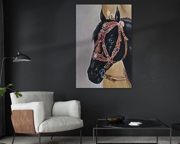 Cheval noir sur EsclusiV Art