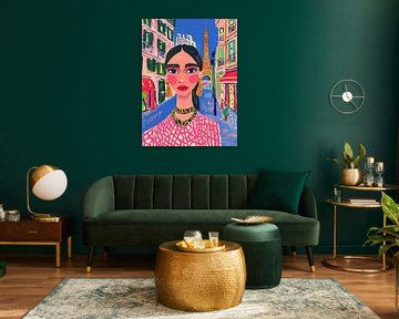 Portrait of a woman in Paris by Your unique art