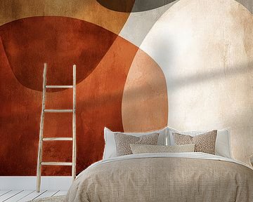 Abstract met warme zandkleuren van Your unique art