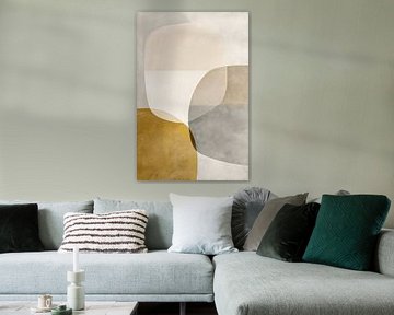 Organische Abstraktion in ruhigem Beige von Your unique art