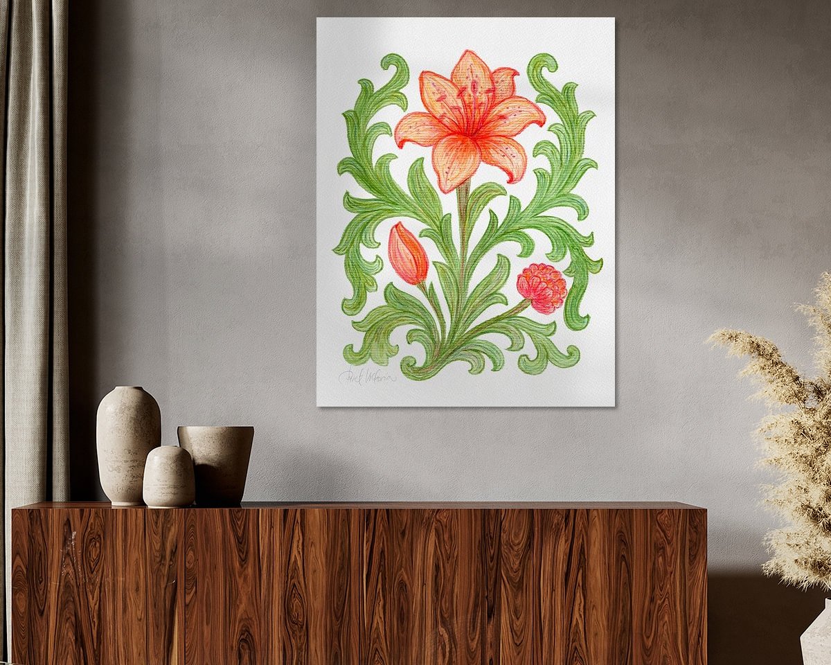 Voorbeeld van het werk in een kamer