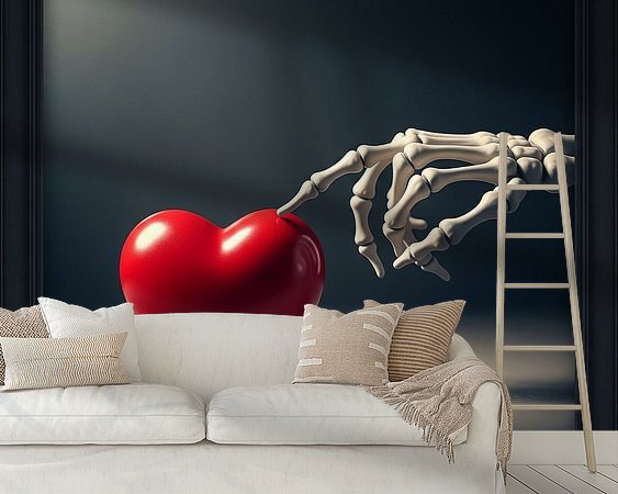 Voorbeeld van het werk in een kamer