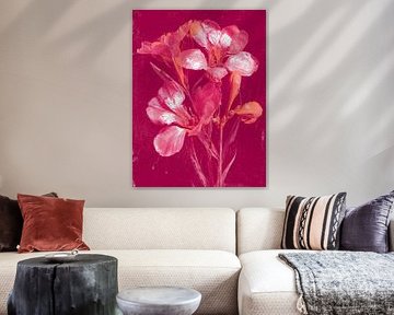 Fuchsienblüten im grafischen Stil - ausdrucksstarke botanische Kunst mit modernem Flair