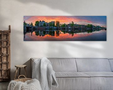Panorama de la rivière Amstel à Amsterdam, 2020 sur Amsterdam.Photos
