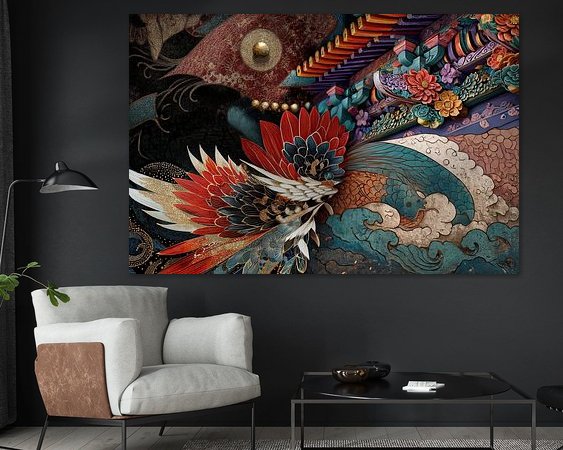 Voorbeeld van het werk in een kamer