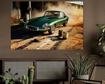Jaguar Type E Racing : 1960 Classic Car Art