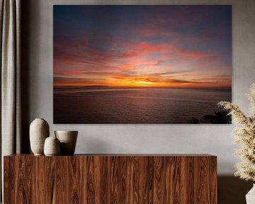 Sunrise on the beach on the coast of Sardinia by Leo Schindzielorz