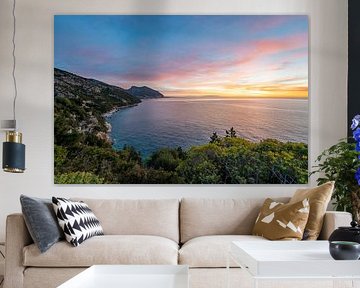 Sunrise on the beach on the coast of Sardinia by Leo Schindzielorz