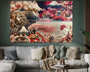 Art abstrait japonais en 3D