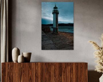 Binic lighthouse France in the evening by Rob van der Teen
