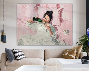 Champagne au lit sur Olga Wildrose