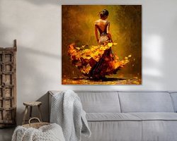 Voorbeeld van het werk in een kamer