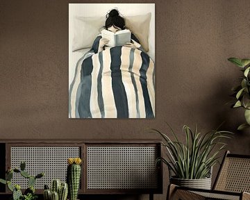 Lesendes Mädchen im Bett