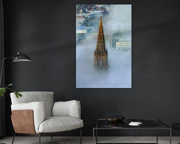 Freiburger Münsterspitze im Nebel von Patrick Lohmüller