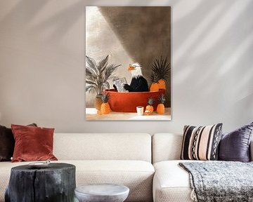 Aigle prenant un bain sur JBJart Justyna Jaszke