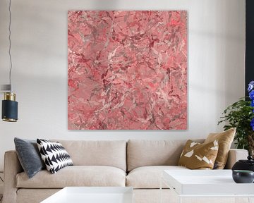 Modernes abstraktes romantisches botanisches . Blumenmuster in Rosa. von Abstrakte minimalistische Kunst