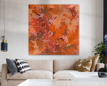 Moderne botanische Kunst. Bunte Herbstblätter