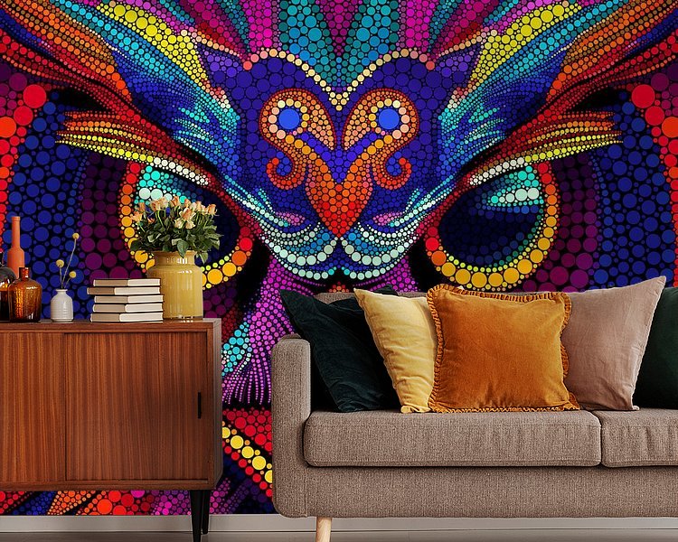 Voorbeeld van het werk in een kamer