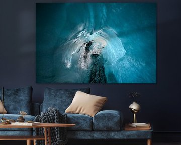 Grotte de glace dans le glacier Vatnajökull en Islande sur Mirjam Dolstra