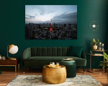 Blick auf den Tokyo Tower von den Azabudai Hills, Tokio, Japan von Mirjam Dolstra