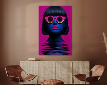 Reflet néon de la nuit | Portrait sur Karina Brouwer