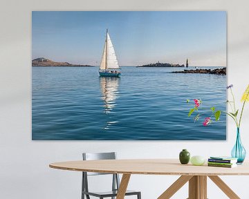 Sailing boat off Roscoff, Brittany by Christian Müringer