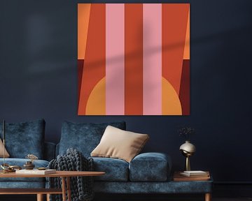 Abstracte geometrische kunst in retro kleuren