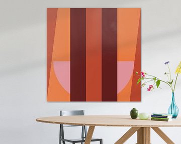 Geometrisch abstrakt in Retro-Farben von Dina Dankers