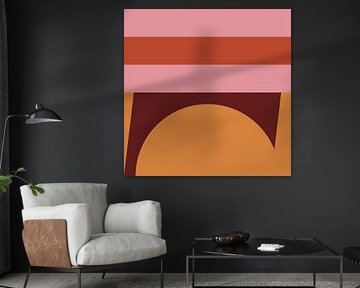 Bunte retro abstrakte geometrische Kunst von Dina Dankers