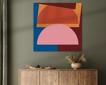 Abstrakte geometrische Formen in Retro-Farbpalette von Dina Dankers