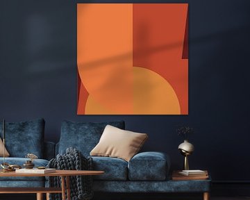 Abstrakte minimalistische geometrische Formen in Terra, Orange, Gelb von Dina Dankers