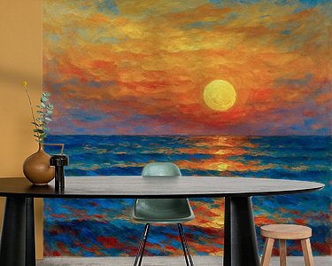 Voorbeeld van het werk in een kamer