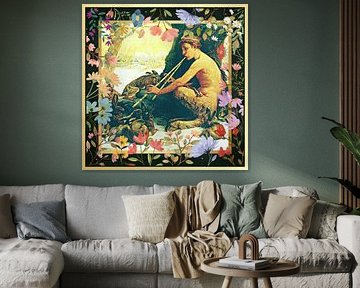 S.F. Remastered Version von Young Marsyas (Marsyas Enchanting the Hares) von Elihu Vedder