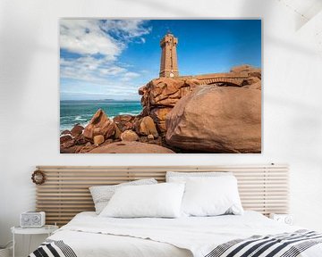 Vuurtoren van Phare de Ploumanac`h, Côte de Granit Rose, Bretagne van Christian Müringer