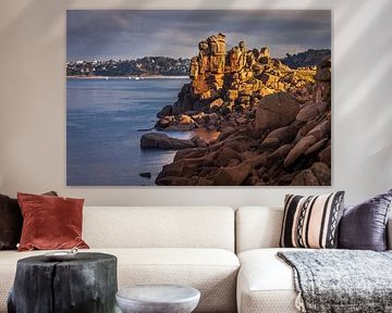 Rotskust bij de Phare de Ploumanac`h, Côte de Granit Rose, Bretagne van Christian Müringer