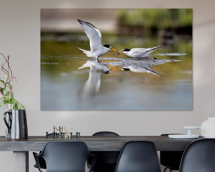 Voorbeeld van het werk in een kamer