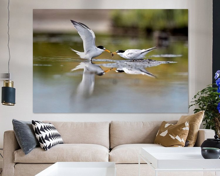 Voorbeeld van het werk in een kamer