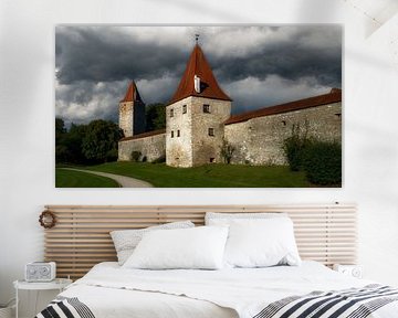 Towers of the historic town wall of Berching by ManfredFotos