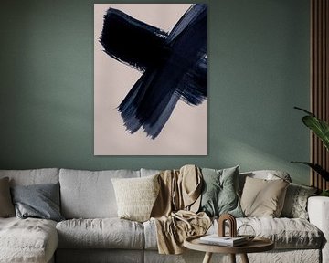Strokes 5 | Indigo Brush on Neutral by Menega Sabidussi