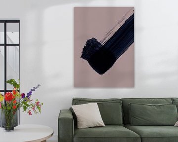 Strokes 5B | Indigo Donkerblauw Penseelstreek Abstract