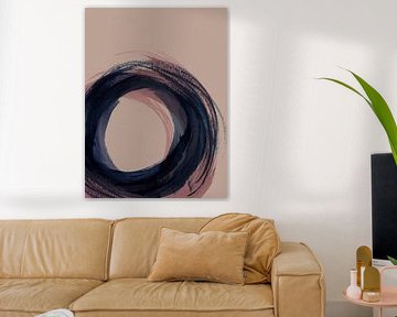 Strepen 5C | Enso Cirkel Abstract | Donkerblauw Indigo & Roos van Menega Sabidussi