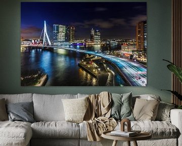 Skyline Rotterdam sunset by Rob van der Teen