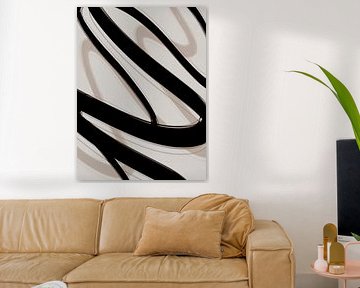Strokes 6 | Minimal Black & ; Neutral Abstract