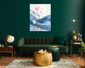 Etherisch bloemen aquarel landschap van Adi Prasetyo