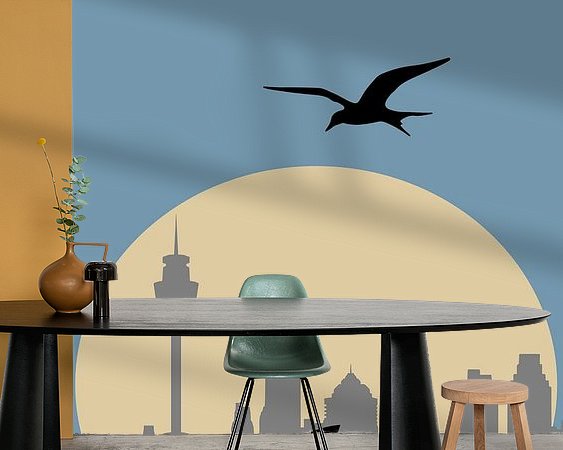 Voorbeeld van het werk in een kamer