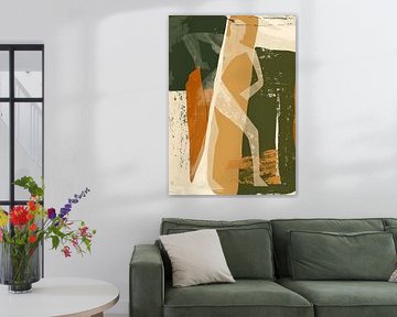 Dynamische Figur mit Erdtönen von ARTEO Gemälde